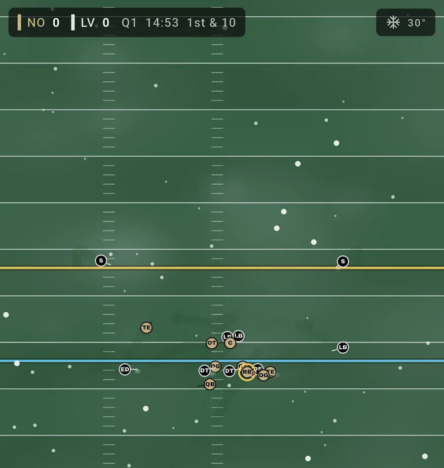 Flurries game on film, 30°F